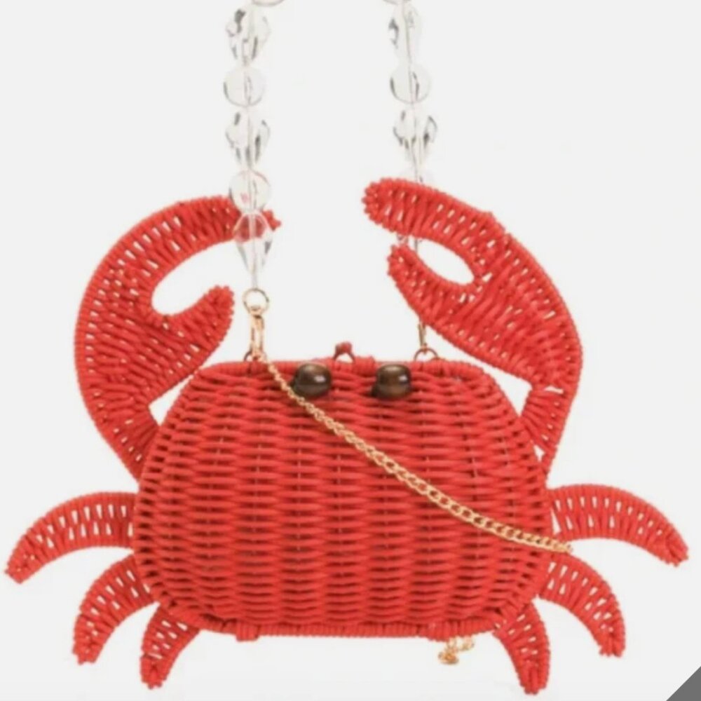 Tommy Bahama Red Crab Woven Crossbody Bag